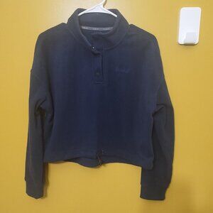Baleaf Cropped Navy Blue 1/4 Snap Fleece Pullover M Gorpcore